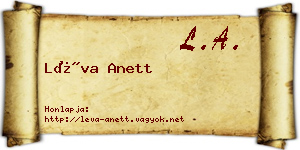 Léva Anett névjegykártya